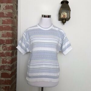 Vintage LL Bean Pastel Knit Short Sleeve Sweater Womens Size M Hipster Fairy Kei